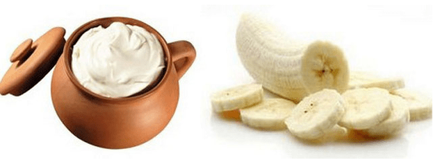 Masque avec de la crème sure et de la banane